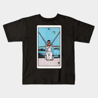 Card #51 - Two Of Swords - Rider Waite Smith Tarot Kids T-Shirt